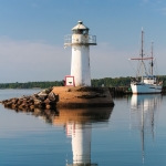 Lighthouse in lake Vättern in the city Hjo, Sweden - Fyren i sjön Vättern, Hjo, Skaraborg, Sverige
